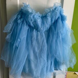 Women off the shoulder dress ruffle size large